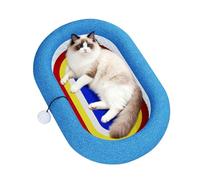 Griffoir pour chat - Jouet ovale en sisal - Nid rond - Pour chatons de petite et moyenne taille - Chambre à coucher, balcon, maison, voyage, salon, intérieur, extérieur, quotidien, toute l'année