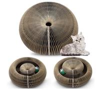 Griffoir pour chat - Magic Organ - Poteau à gratter pliable - Écologique - Avec clochette - Marron