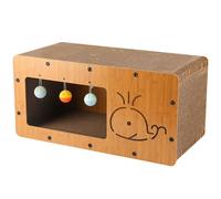 Griffoir pour Chat, Maison Chat, Grattoir Chat en Carton Ondulé Multifonction 2 en 1, Corrugated Cat Toy Box for Indoor, for Indoor Cats & Small Animals (C,48x24x24cm)