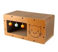 Griffoir pour Chat, Maison Chat, Grattoir Chat en Carton Ondulé Multifonction 2 en 1, Corrugated Cat Toy Box for Indoor, for Indoor Cats & Small Animals (A,48x24x24cm)