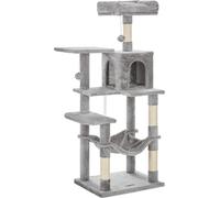Griffoir Pour Chat, Maison Pour Chat Avec Hamac, 143 Cm, Gris Clair Pct161W01 Lumarko !