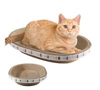 Griffoir pour chat - Nid rond en carton | Grattoir ondulé | Grattoir ovale haute densité pour chat avec affûtage des griffes, sans miettes