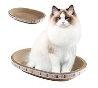 Griffoir pour chat - Nid rond en carton | Grattoir ondulé | Grattoir ovale haute densité pour chat avec affûtage des griffes, sans miettes
