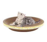 Griffoir pour chat - Papier ondulé | Lit rond / ovale pour chat | Tapis à gratter | Lit de salon épais pour chats et chatons, protection des meubles, jeu et relaxation des chats, jouet d'activité pour