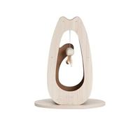 Griffoir pour chat Pi i Grand Avec balle en tissu et plume Aspect chene naturel