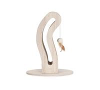 Griffoir pour chat Pi i Queue de chat Avec balle en tissu et plume Aspect chene