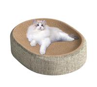 Griffoir pour Chat, Planche À Gratter pour Chats, Bol en Griffoir Carton Chat Ovale 2 en 1, Tapis Grattoir Salon Lit pour Chats, Griffes De Meulage Protection des Meubles, 41x31x10 CM