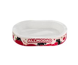 Griffoir pour Chat Plateau Grattoir Lit Chat Panneau Grattage Canapé Grattant Berceau Ovale en Carton Rigide Texturé pour Soins des Griffes et Détente, 65 45 9 Cm