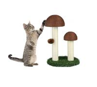 Griffoir pour Chat Poteau 30 cm et 45 cm, 2 en 1 Griffoir Chat Poteau Sisal à Griffer en Forme de Champignon, Base Gazon Synthétique, Jouet Interactif avec Pompon