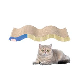 Griffoir pour chat - Salon papier ondulé, lit interactif pour animal de compagnie, griffoir carton recyclable avec à chat, protection des meubles, design horizontal, longue queue de jeu