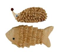 Griffoir pour chat - Tapis à gratter doux pour chat | Jouets à l'herbe à chat avec motif poisson et hérisson Jouet pour chat Soulage le stress interactif