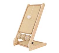 Griffoir pour Chat Vertical avec Tapis Sisal, 56cm/65cm Deux Hauteurs Bois Grattoir Chat, Protection Meuble Canape Mur (33.5L*33W*56H CM)