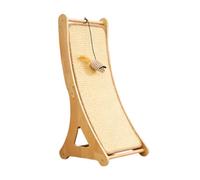 Griffoir pour Chat Vertical avec Tapis Sisal, 56cm/65cm Deux Hauteurs Bois Grattoir Chat, Protection Meuble Canape Mur (32.5L*28W*65H CM)