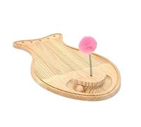 Griffoir pour chats en bois en forme de poisson avec balle jouet pour chat d'intérieur