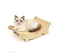 Griffoir pour Chats en Sisal Naturel,Extra Large 60x33x17cm Chaise Longue en Bois Massif pour Chats d’Intérieur,Transat et Accessoire pour Chat pour se Reposer et Faire Ses Griffes