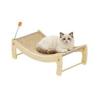 Griffoir pour Chats en Sisal Naturel,Extra Large 63x33x20cm Chaise Longue en Bois Massif pour Chats d’Intérieur,Transat et Accessoire pour Chat pour se Reposer et Faire Ses Griffes
