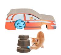 Griffoir pour chats - Jouet en carton d'accordéon Kitty, chat en forme de voiture, coussin de griffe pliable | Playboard pour chatons pour animaux