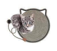 Griffoir pour chats | Tapis de sol rond avec boule de jouet - pour animaux domestiques avec crochets pour oreilles pour maison salon, chambre à coucher, sol, canapé, coin - Pour Casa Sal