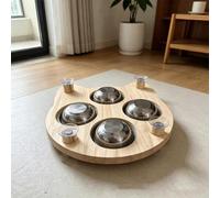 Griffoir pour Chien Jouet Puzzle en Bois avec Boîte à Friandises en Acier | Tapis antidérapant à ventouse pour chien - Pour enrichissement cognitif du cerveau des animaux domestiques - Ennui - Jeux sur