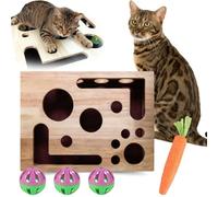 Griffoir-Puzzle pour Chat, BoîTe à Jouets en Bois pour Chat, Distributeur De Croquettes Interactif D'IntéRieur Pours Chaton,Alternative sans Stress Aux Coupe-Ongles Et Aux Limes à Ongles (1PCS)