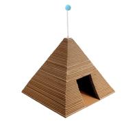 Griffoir pyramidal égyptien pour chat avec cachette, surface à gratter sur les 4 côtés, boule de printemps, 48,9 x 48,9 x 40,9 cm
