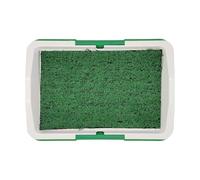 Griffoir rectangulaire pour chat avec panneau vert et cadre en plastique | Un insert texturé vert plat se trouve dans une bordure rectangulaire blanche, avec de petites poignées surélevées visibles