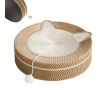 Griffoir rond en sisal pour chat - Jouet interactif pour chat - Pour salle à manger, balcon, chambre à coucher, notre ami félin - 40 x 40 x 10 cm
