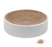 Griffoir rond pour chat - Plateau ondulé, réversible | Tapis en carton durable pour animaux, 3 couleurs au choix pour la sécurité des meubles, l'espace de jeu, l'aménagement du salon, l'entretien quot