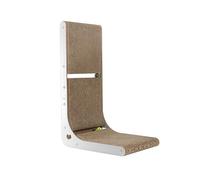 Griffoir vertical en carton de 60 cm en forme de L avec balles de jouet à herbe à chat intégrées, griffoir mural pour chats d'intérieur