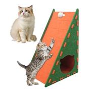 Griffoir vertical intégré - Lit triangulaire en feutre pour chaton qui ne perd pas ses poils, tapis d'escalade résistant à l'usure pour se détendre au mur, l'exercice, jouer à la maison, se reposer à