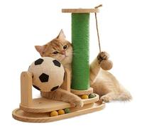 Griffoir vertical pour chats | jouet vertical en bois avec boule à la menthe | jouet interactif pour chats - pour la maison en plein air, jeu d'entraînement, chasse à gratter