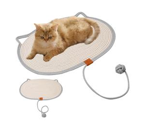 Griffoirs Chat d'Intérieur - Tapis en Coton Lin Anti-Dérapant Naturel avec Balle - Plateau Griffes Chat | pour Jeu Dressage Exercice Maison Salon Temps Familial Voyage Extérieur et Anti-Ennui