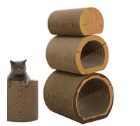 Griffoirs pour chats d'intérieur, coussinets à gratter | Tunnel pour chat en carton ondulé emboîtable 3 pièces - Jouets pour chats, jouets de tunnel multifonctionnels pour jouer, des