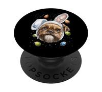 Griffon de Bruxelles Œufs de Lapin de Pâques Oreilles de Lapin PopSockets PopGrip Adhésif