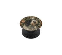 Griffon pointant à Poil Dur dans Un Jardin Victorien PopSockets PopGrip Adhésif