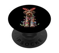 Griffon pointant à Poil Dur pour Amoureux des Chiens de Noël PopSockets PopGrip Adhésif