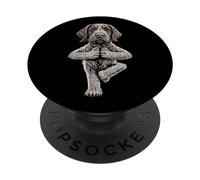 Griffon pointant à Poil Dur pour Chien de Yoga Asana PopSockets PopGrip Adhésif