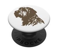 Griffon pointant à Poil Dur - Silhouette Marron PopSockets PopGrip Adhésif