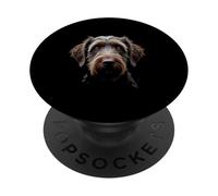 Griffon pointant noir à poil dur PopSockets PopGrip Adhésif