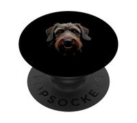 Griffon pointant noir à poil dur PopSockets PopGrip Adhésif