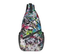 Griffonnage Femme Homme Sac De Poitrine Petit Sling Bag Pratique Sacs D'Epaule pour Cyclisme Extérieur Loisirs