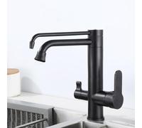 Grifo de Cocina Robinet de cuisine à 3 voies avec mitigeur d'eau chaude et froide pivotant à 360° pour un usage domestique moderne