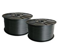 GRIFT - Feuillard Plastique Noir 12 mm x 1500 m - Lot de 2 Bobines - Cerclage Manuel Polypropylène (PP) - 2 Joues Plastique
