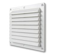 Grille ventilation anti-pluie rectangulaire - blanc - avec moustiquaire Blanc