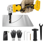 Grignoteuse de métal sans fil compatible avec batterie DeWalt 20V, cisaille électrique sans balais pour métal à 1900 tr/min,tête grignoteuse réglable à 3 vitesses rotative 360°(sans batterie)