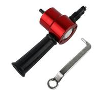 Grignoteuse de tôle, accessoire de perceuse à double tête pour coupe de courbe droite et de cercle, compatible avec les perceuses électriques ou pneumatiques de 8 mm pour le fer, (Rouge)