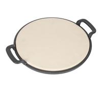 GriHero Pierre à pizza ronde avec support en fonte, convient pour Enders Switch Grid, diamètre 31,5 cm. La pierre à pizza est idéale pour la cuisson de pizzas sur des barbecues à gaz et au charbon de