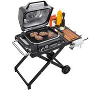 GriHero Support pliable pour barbecue Ninja Woodfire - Chariot avec étagère latérale pour Ninja Woodfire OG700 OG800 OG900 OO101 Series