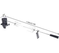 Gril à brochettes BBQ électrique, capacité de charge 10 kg, longueur de câble 120 cm, argenté