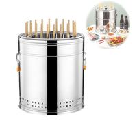 Gril à charbon en acier inoxydable, poêle à charbon léger et portable, kit d'accessoires de barbecue sans fumée for pique-nique, camping, patio, arrière-cour(Single,S)